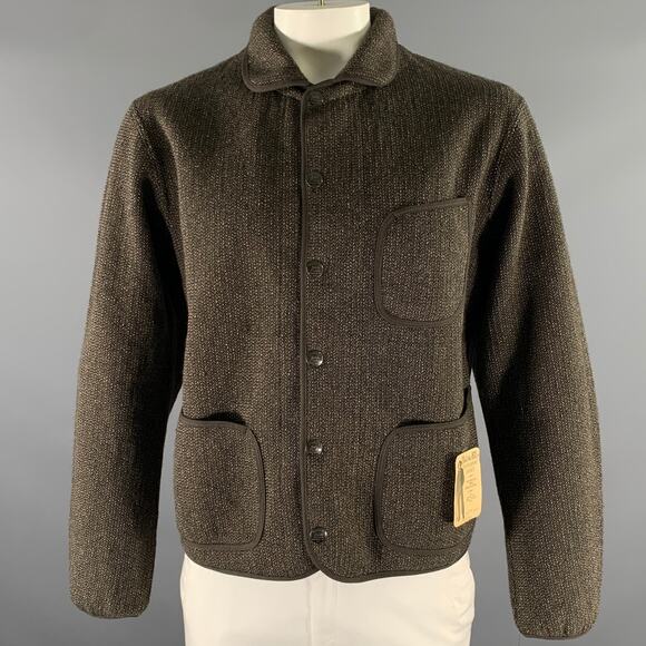 RRL by RALPH LAUREN Other - RRL by RALPH LAUREN Size L Green Grey Knit Wool Cotton Snap Button Jacket